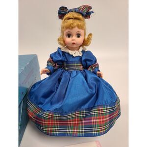 Vtg Madame Alexander 8" Storyland Doll Little Women "Amy" 14526 Blue Tartan Gown